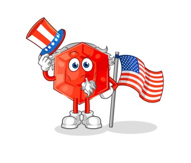 the ruby uncle sam character. cartoon mascot vecto