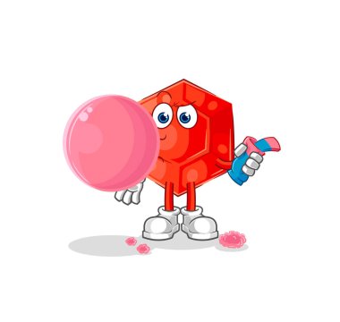 the ruby chewing gum vector. cartoon characte