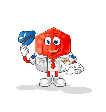 the ruby pilot mascot. cartoon vecto