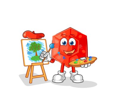 the ruby artist mascot. cartoon vecto