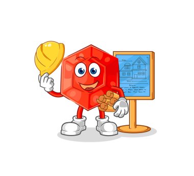 the ruby Architect illustration. character vecto