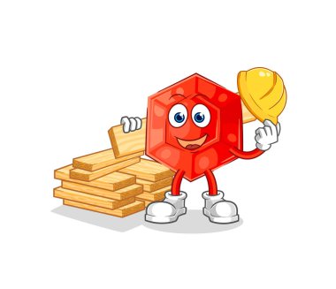 the ruby builder vector. cartoon characte