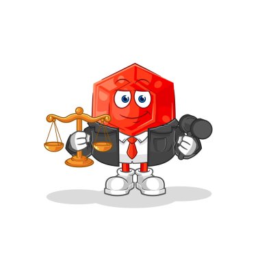 the ruby lawyer cartoon. cartoon mascot vecto