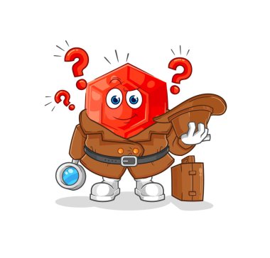 the ruby detective vector. cartoon characte