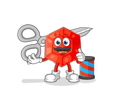 the ruby barber cartoon. cartoon mascot vecto