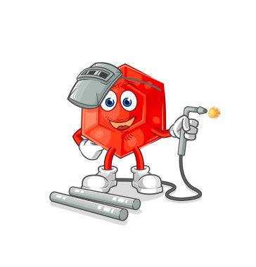 the ruby welder mascot. cartoon vecto