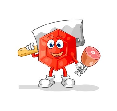 the ruby Butcher illustration. character vecto