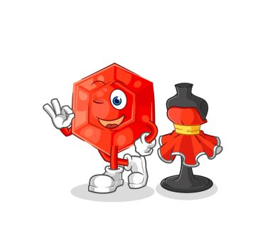 the ruby fashion designer vector. cartoon characte