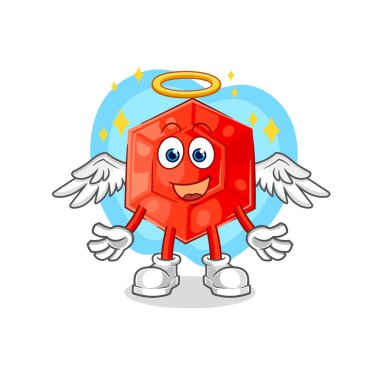 the ruby angel with wings vector. cartoon characte