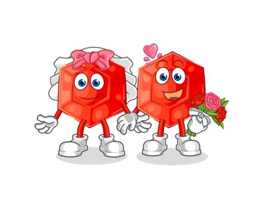 the ruby wedding cartoon. cartoon mascot vecto