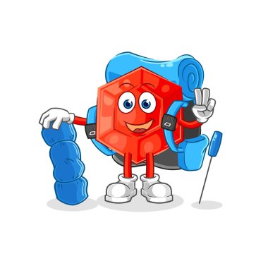 the ruby go camping mascot. cartoon vecto