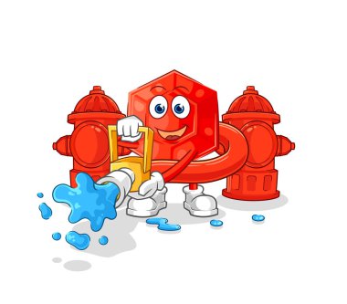 the ruby firefighter vector. cartoon characte