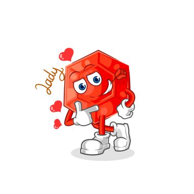 the ruby flirting illustration. character vecto