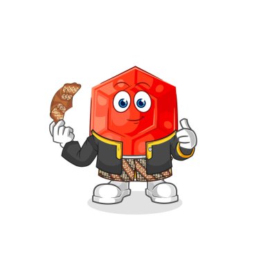 the ruby Javanese character. cartoon mascot vecto