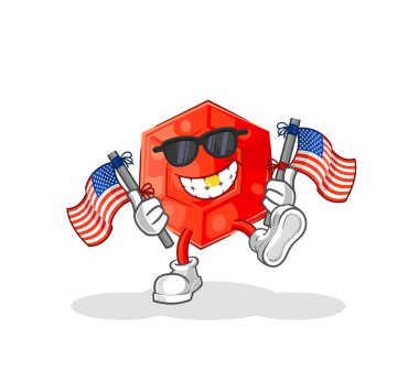 the ruby american youth cartoon mascot vecto