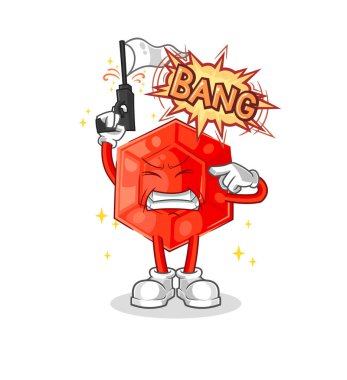 the ruby warning shot mascot. cartoon vecto