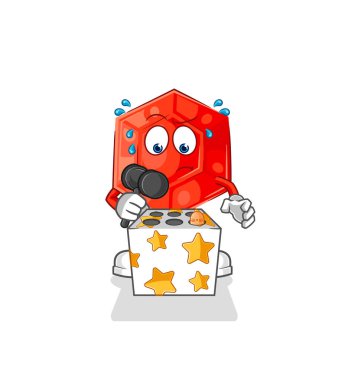 the ruby play whack a mole mascot. cartoon vecto