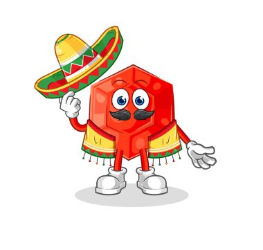 the ruby Mexican culture and flag. cartoon mascot vecto