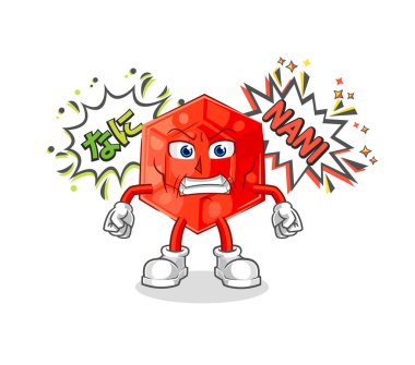the ruby anime angry vector. cartoon characte