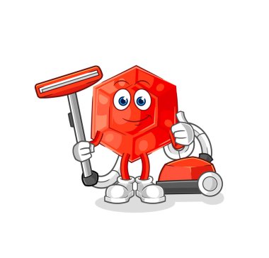 the ruby clean with a vacuum . character vecto