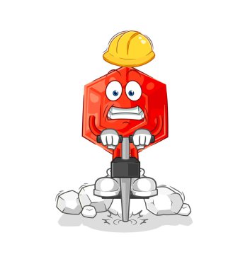 the ruby drill the ground cartoon character vecto