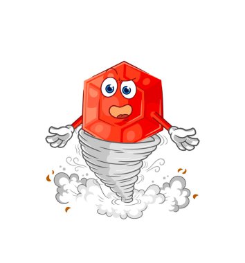 the ruby in the tornado cartoon character vecto