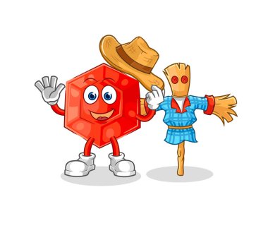 the ruby with scarecrows cartoon character vecto
