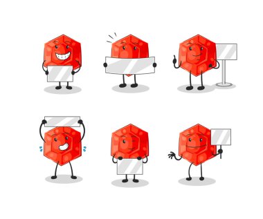 the ruby holding board group character. mascot vecto