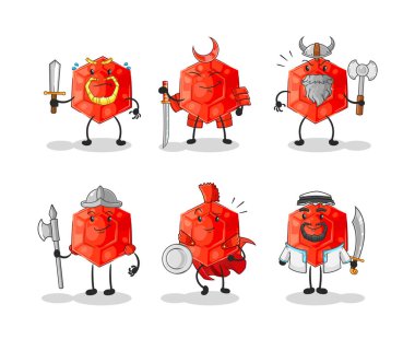 the ruby warrior group character. cartoon mascot vecto