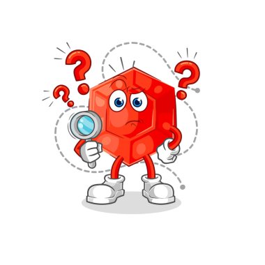 the ruby searching illustration. character vecto