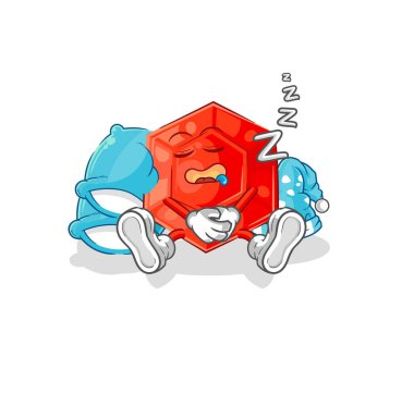 the ruby sleeping character. cartoon mascot vecto