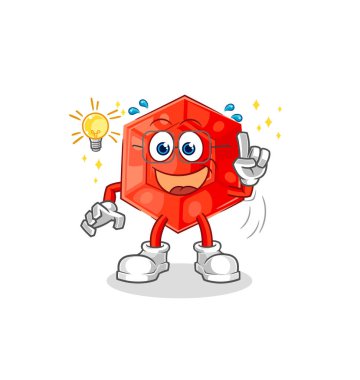 the ruby got an idea cartoon. mascot vecto