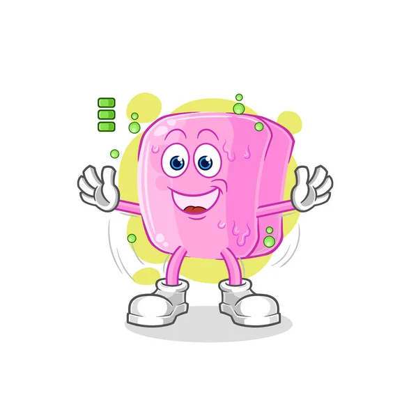 Nail Full Battery Character Cartoon Mascot Vecto — Stockvector