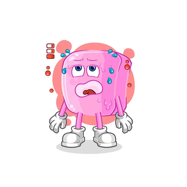 Nail Low Battery Mascot Cartoon Vecto — Image vectorielle