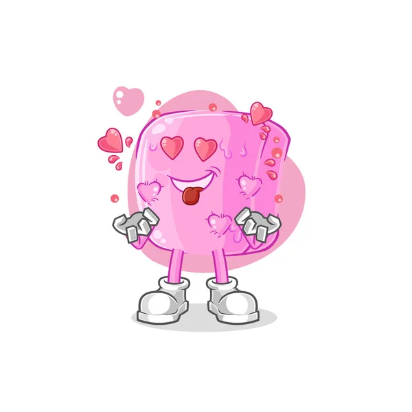 Nail Fallin Love Vector Cartoon Characte — Image vectorielle