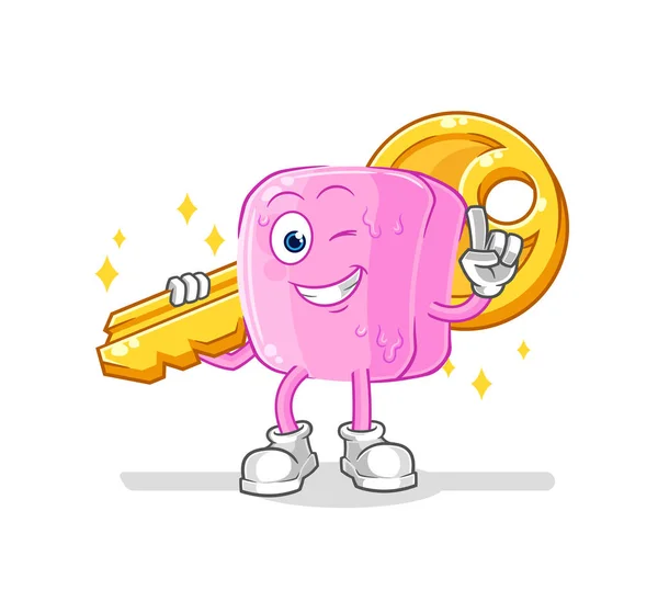 Nail Carry Key Mascot Cartoon Vecto — Stockvektor