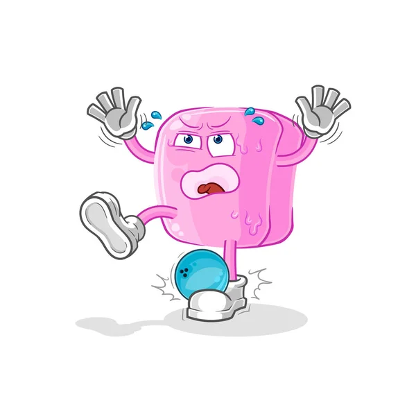 Nail Hiten Bowling Cartoon Cartoon Mascot Vecto — Vettoriale Stock