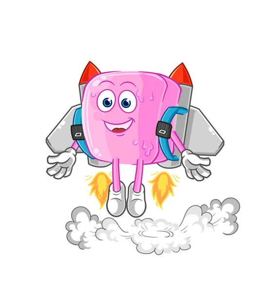 Nail Jetpack Mascot Cartoon Vecto — ストックベクタ