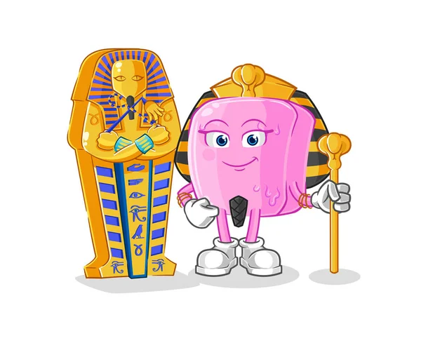 Nail Ancient Egypt Cartoon Cartoon Mascot Vecto — Stock Vector