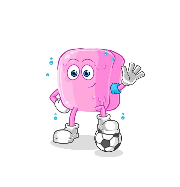Nail Playing Soccer Illustration Character Vecto — Image vectorielle