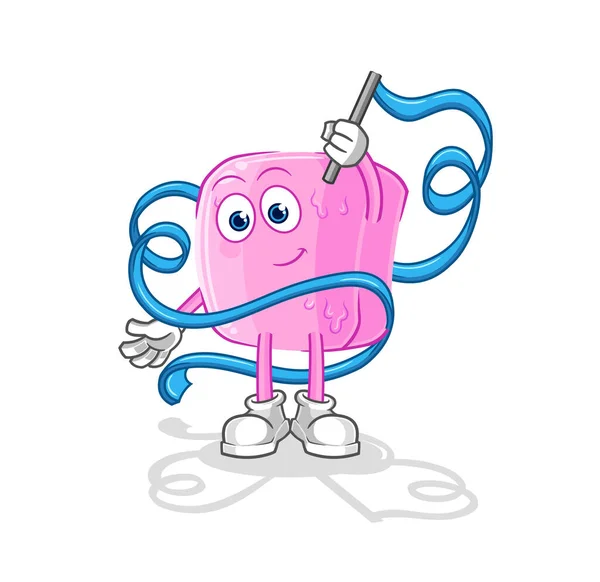 Nail Rhythmic Gymnastics Mascot Cartoon Vecto — ストックベクタ