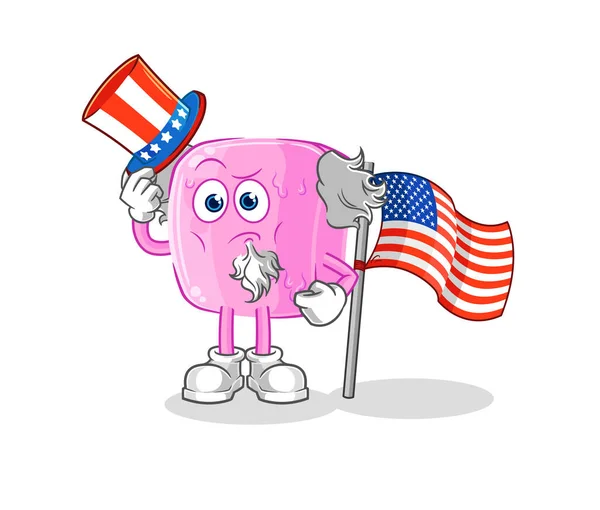 Nail Uncle Sam Character Cartoon Mascot Vecto — ストックベクタ