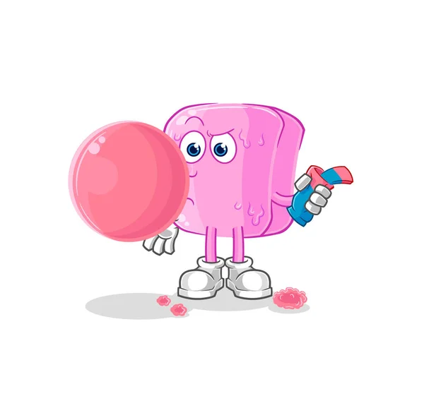 Nail Chewing Gum Vector Cartoon Characte — Stok Vektör