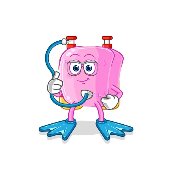 Nail Diver Cartoon Cartoon Mascot Vecto — ストックベクタ