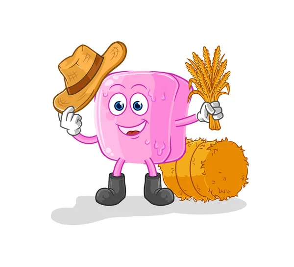 Nail Farmer Mascot Cartoon Vecto — ストックベクタ