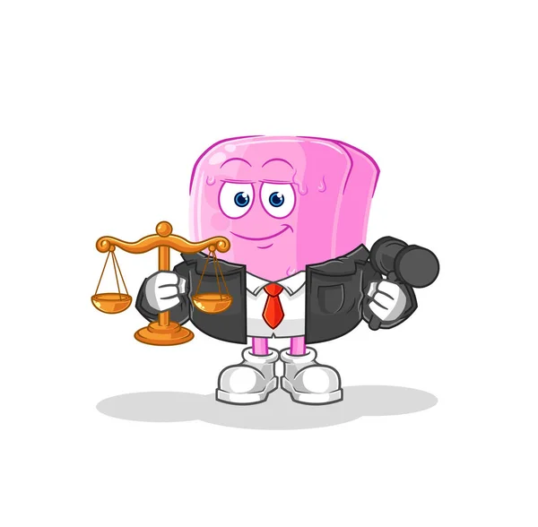 Nail Lawyer Cartoon Cartoon Mascot Vecto — ストックベクタ