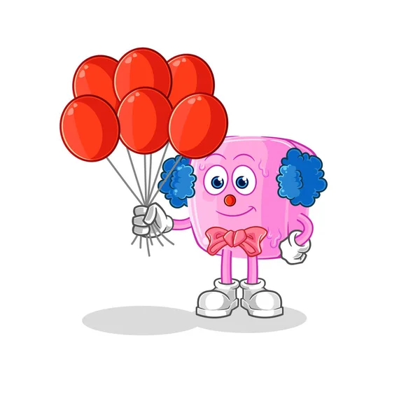 Nail Clown Balloons Vector Cartoon Characte — Stock Vector