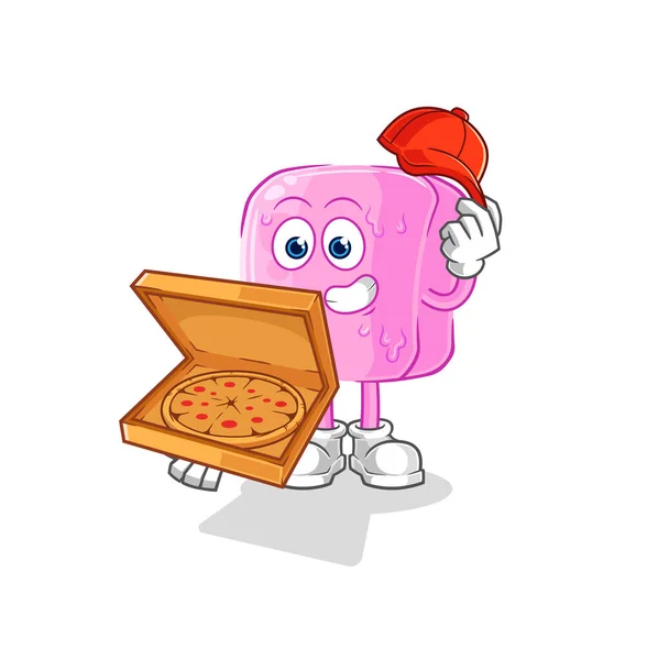 Nail Pizza Delivery Boy Vector Cartoon Characte — Wektor stockowy