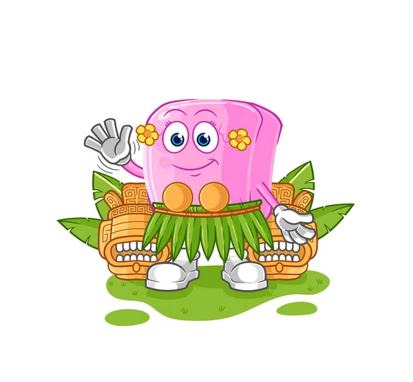 Nail Hawaiian Waving Character Cartoon Mascot Vecto — Wektor stockowy