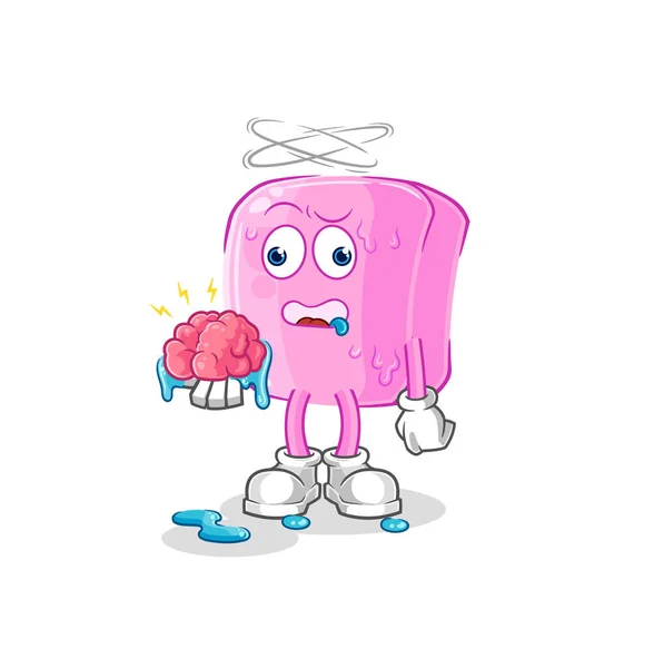 Nail Brain Vector Cartoon Characte — ストックベクタ